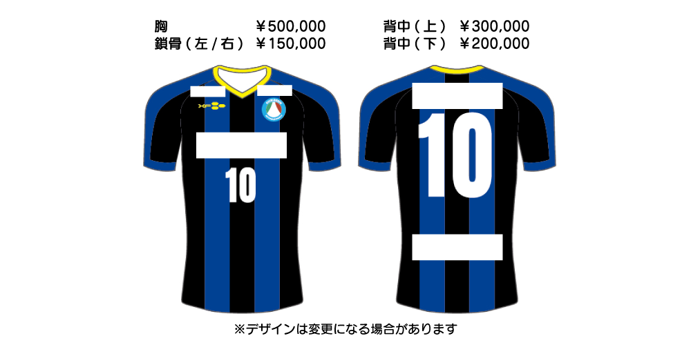 パートナー契約の特典 ユニフォームにロゴ表示